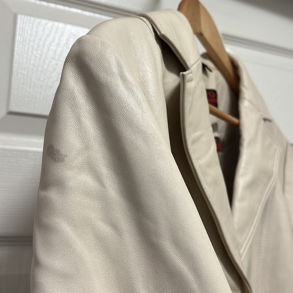 Vintage 90s Danier cream genuine leather jacket - Picture 4 of 4
